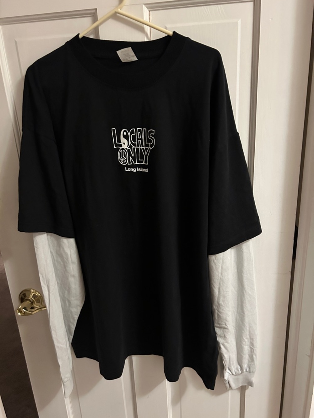 Locals Only Long Island Black Graphic Layered-Look Tee